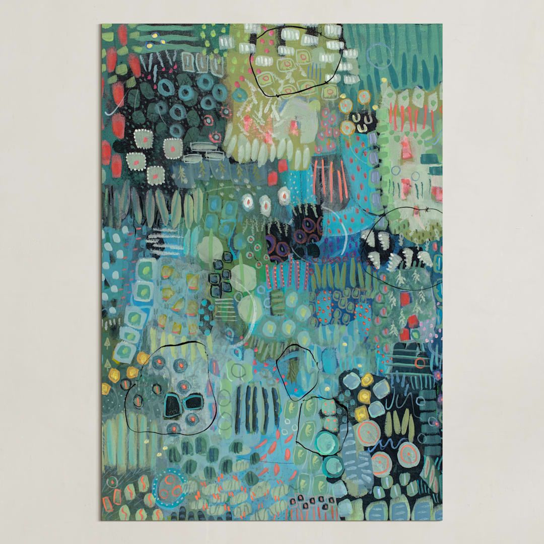 "It's A Blue Day" - Art Print in Turquoise by Pamela Tucker Herz - Unframed