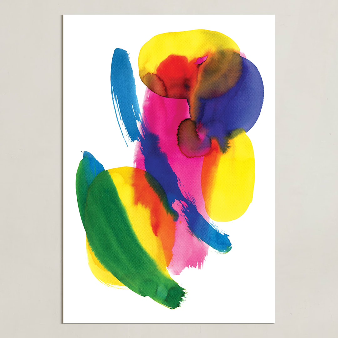 "Abstract Watercolor" - Art Print in Fuchsia by Alexandra Dzh - Unframed