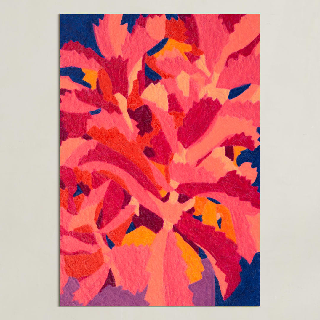 "Kalanchoe" - Art Print in Begonia Pink by Juls Treviño - Unframed