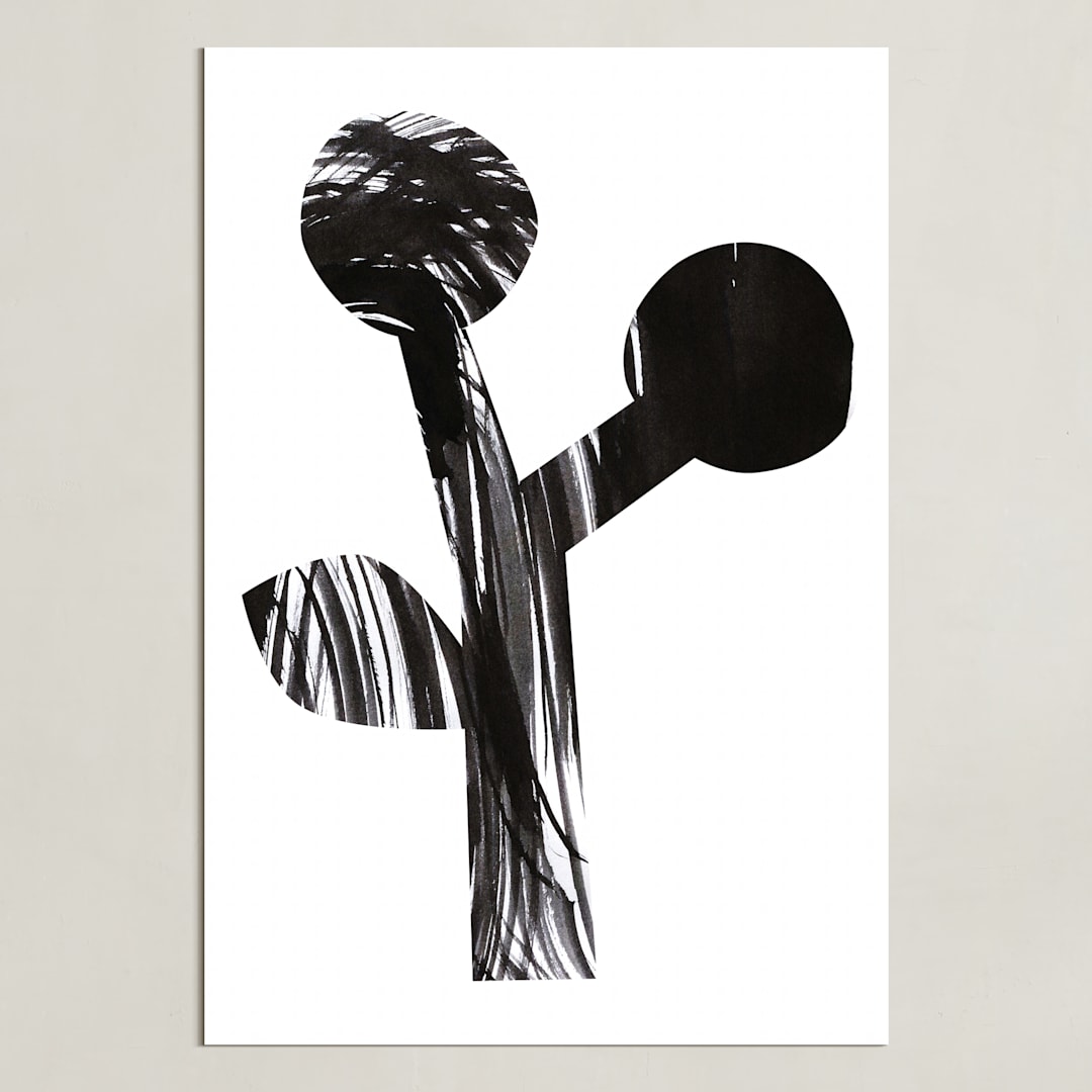 "Bold and Graphic Flowers I" - Art Print in Obsidian by Alexandra Dzh - Unframed