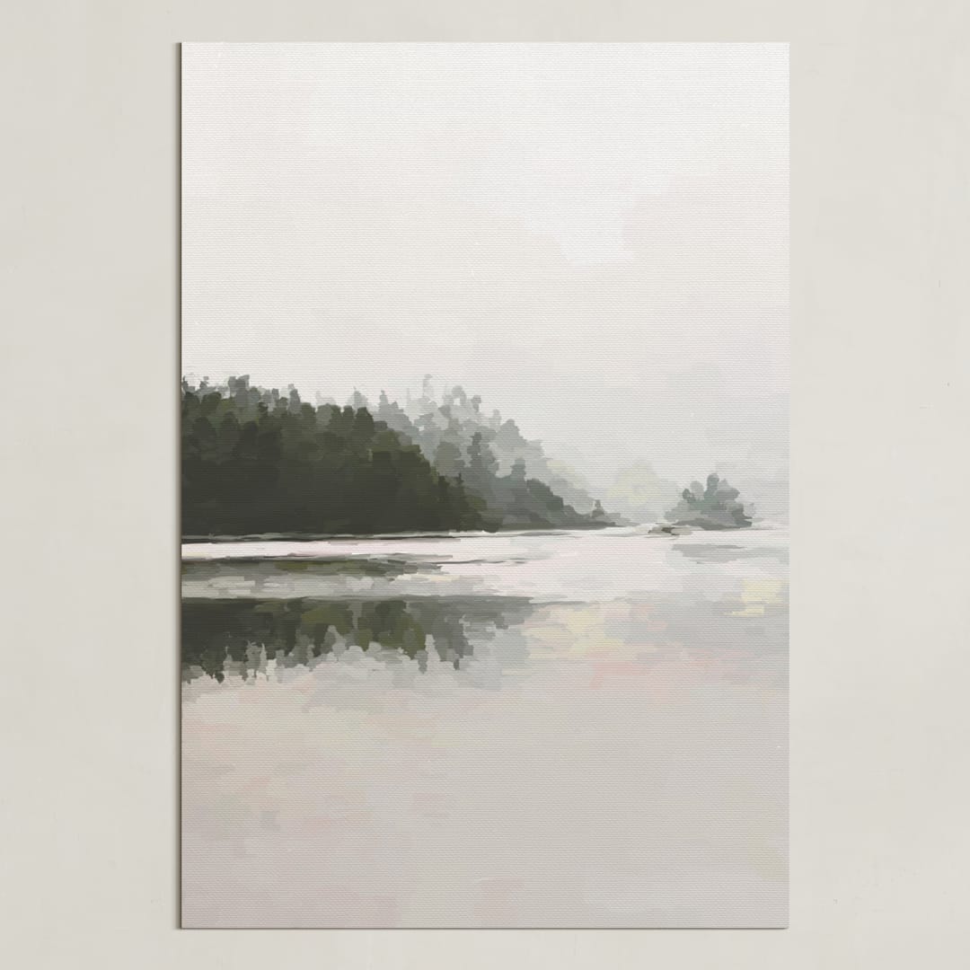 "LakeView II" - Art Print in Misty Grey by Amy Hall - Unframed