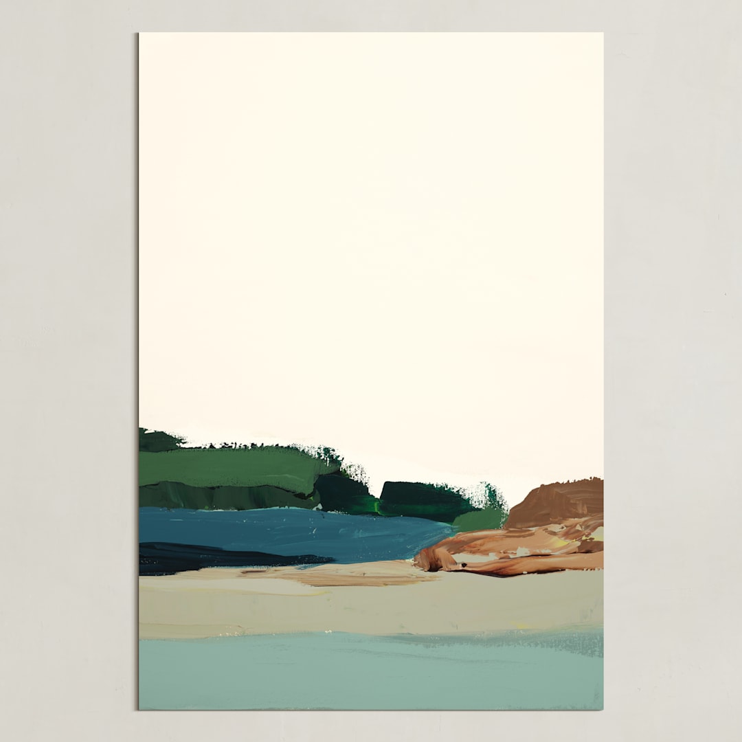 "Spring Seascape Diptych II" - Art Print in Blue Green by Caryn Owen - Unframed