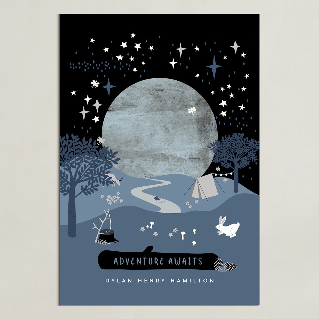 "Adventures in Nature" - Personalized Art Print in Night by Corinne Malesic - Unframed