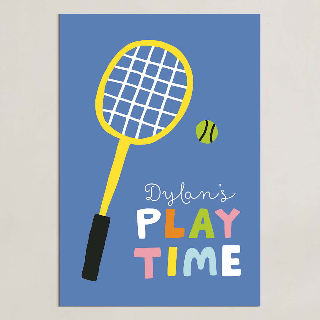"Play Time" - Personalized Art Print in Denim Blue by Chi Hey Lee - Unframed