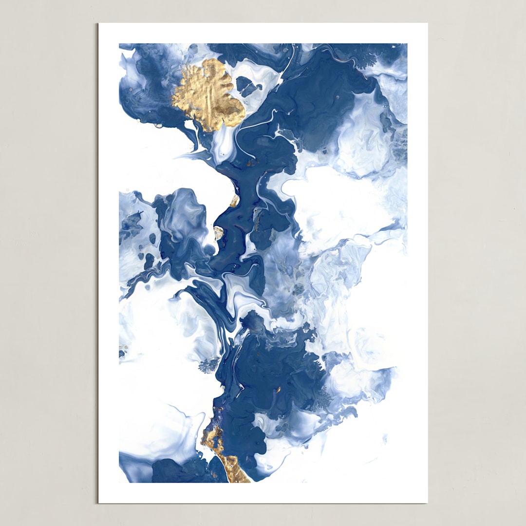 "Delight in the Storm II" - Art Print in Deep Blue by Julia Contacessi - Unframed