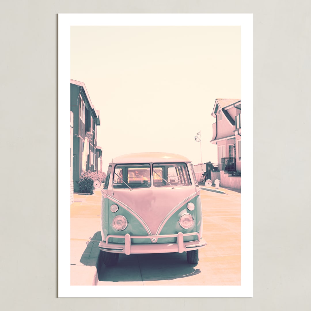 "Retro Times" - Art Print in Retro pink by Caroline Mint - Unframed
