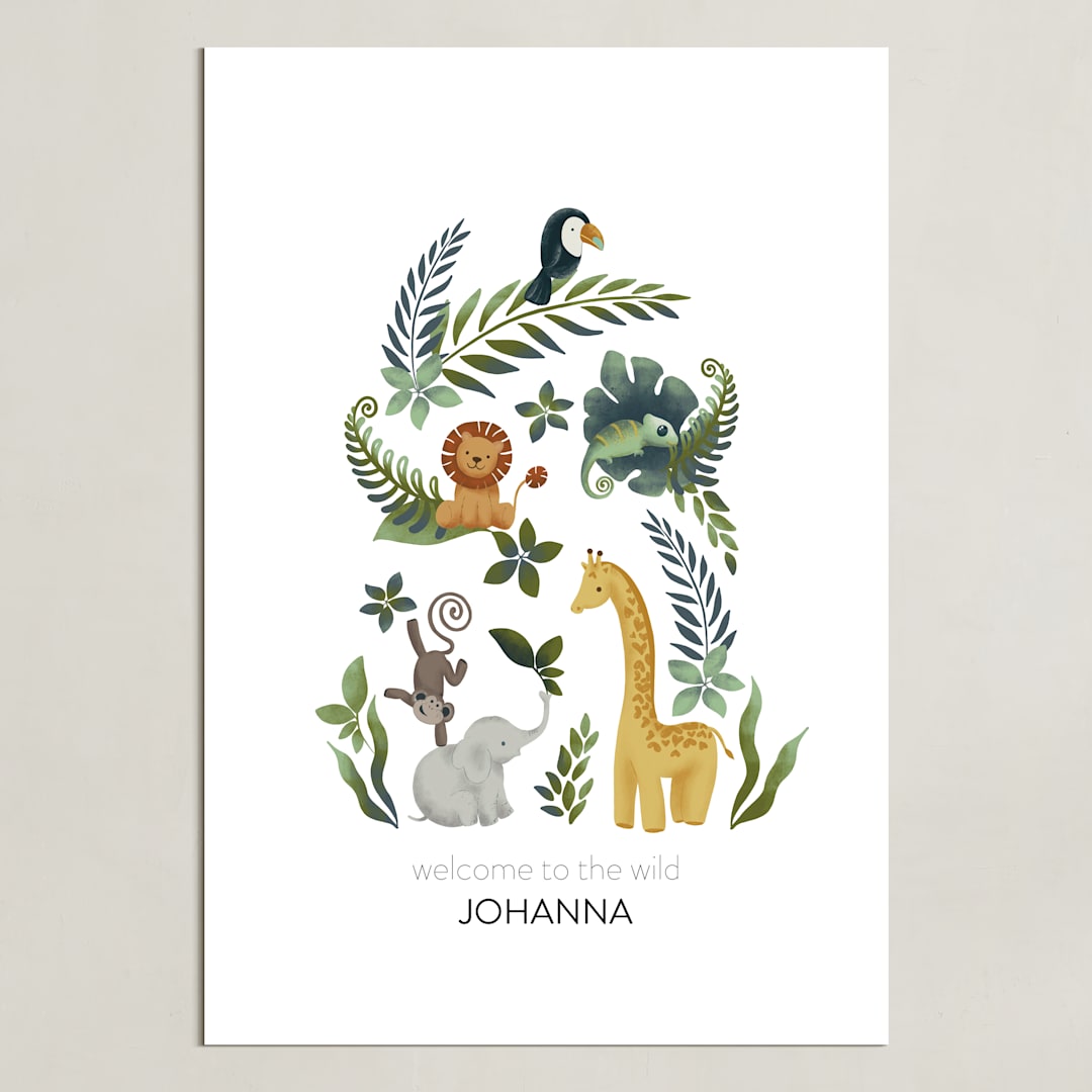 "The wild" - Personalized Art Print in White by Patricia Bacchus - Unframed