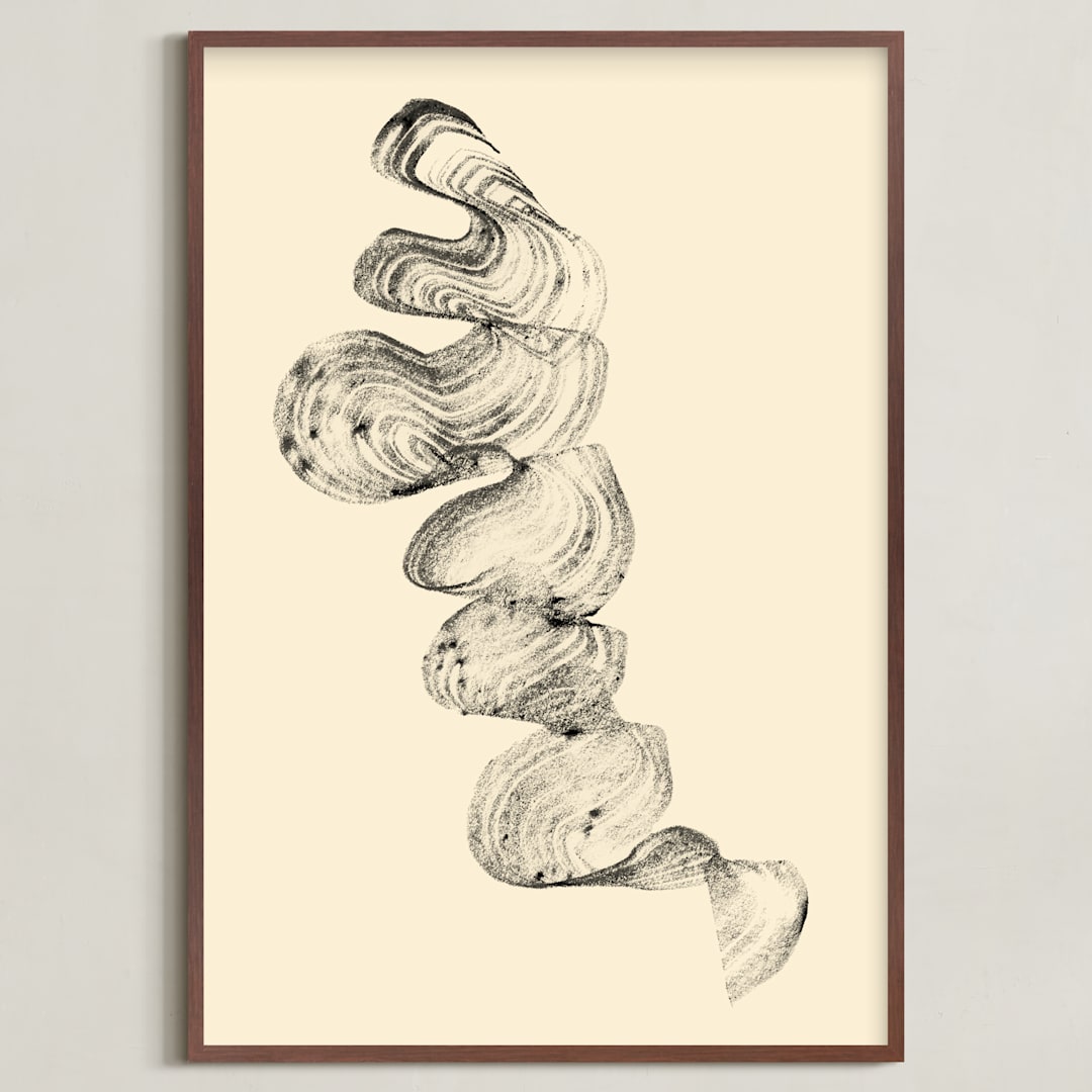 "Abstract Swirls" - Art Print in Vanilla Cream by Rebecca Johnstone - Framed
