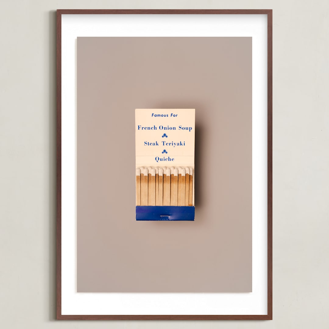 "Famous Food Blue" - Art Print in French Onion Blue by Andrew McClintock - Framed
