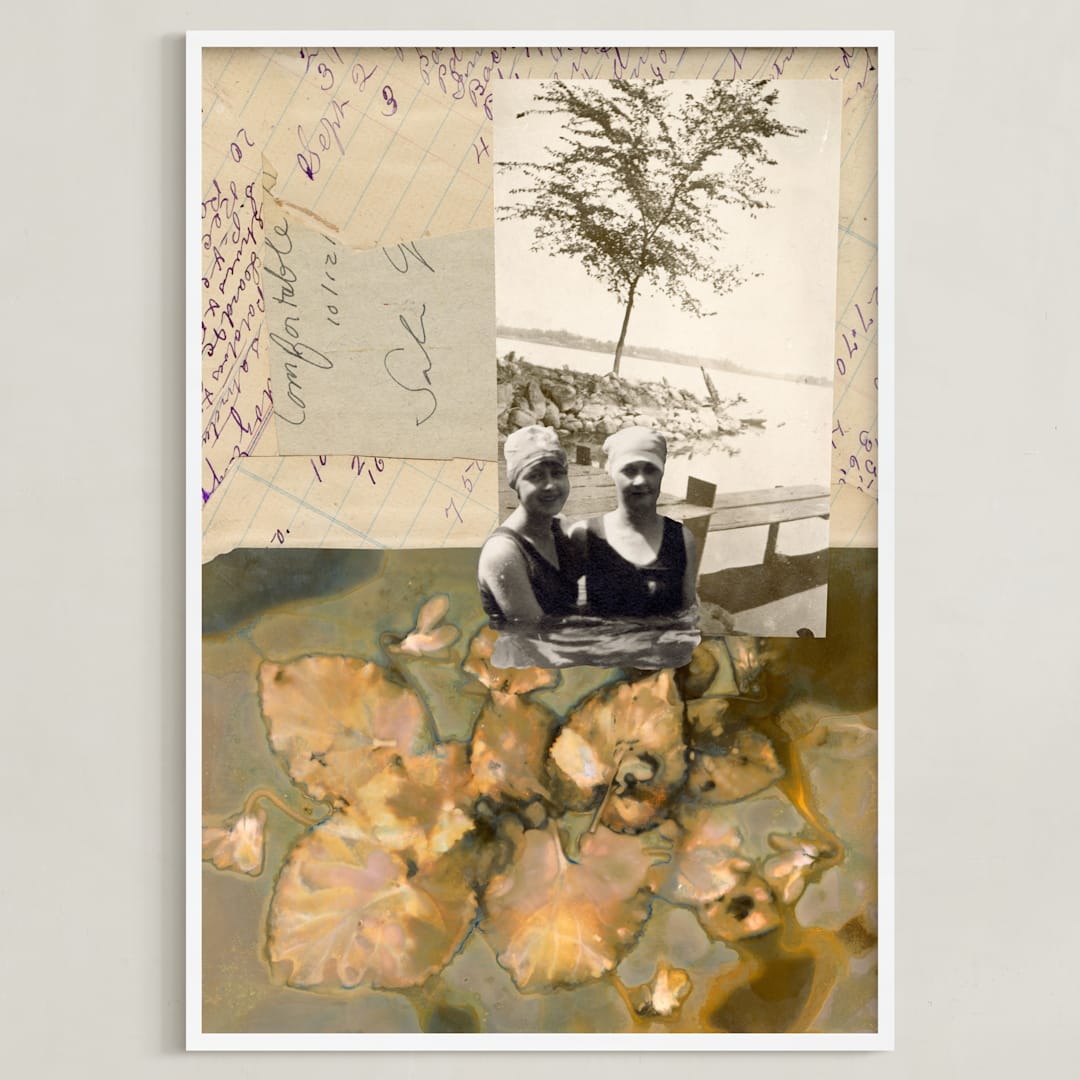 "Summer Long Forgotten" - Art Print in Vintage Paper by raven erebus - Framed