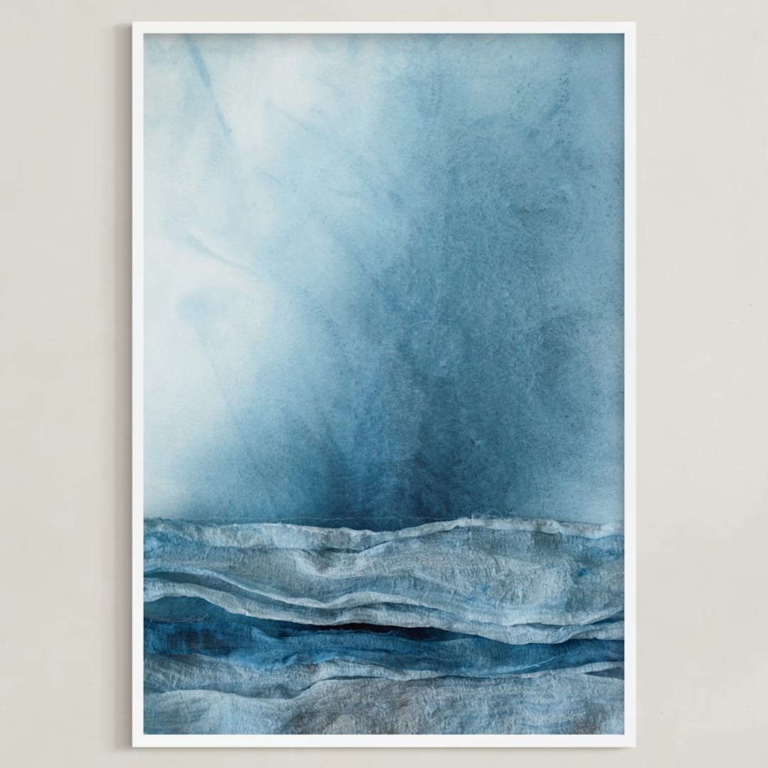 "Insh" - Art Print in Indigo Blue by Lynann Colligan - Framed