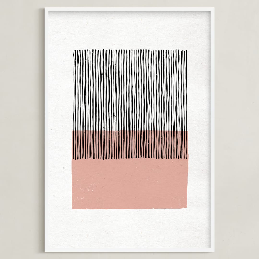 "Color Streak" - Art Print in Dusty Rose by Kiersten Garner - Framed