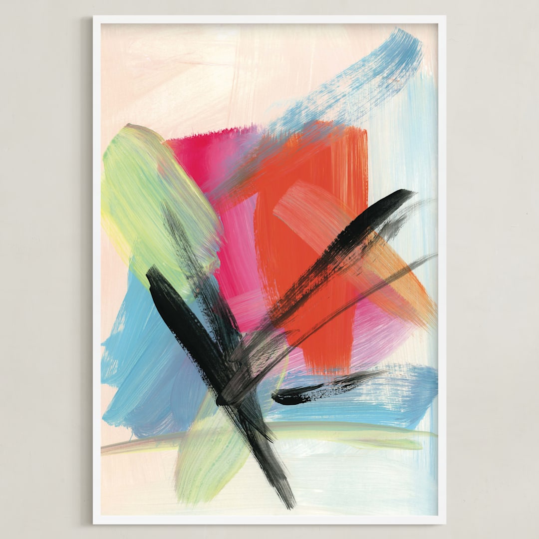 "Weekend Getaway" - Art Print in Tangerine by Monica Janes Fine Art - Framed