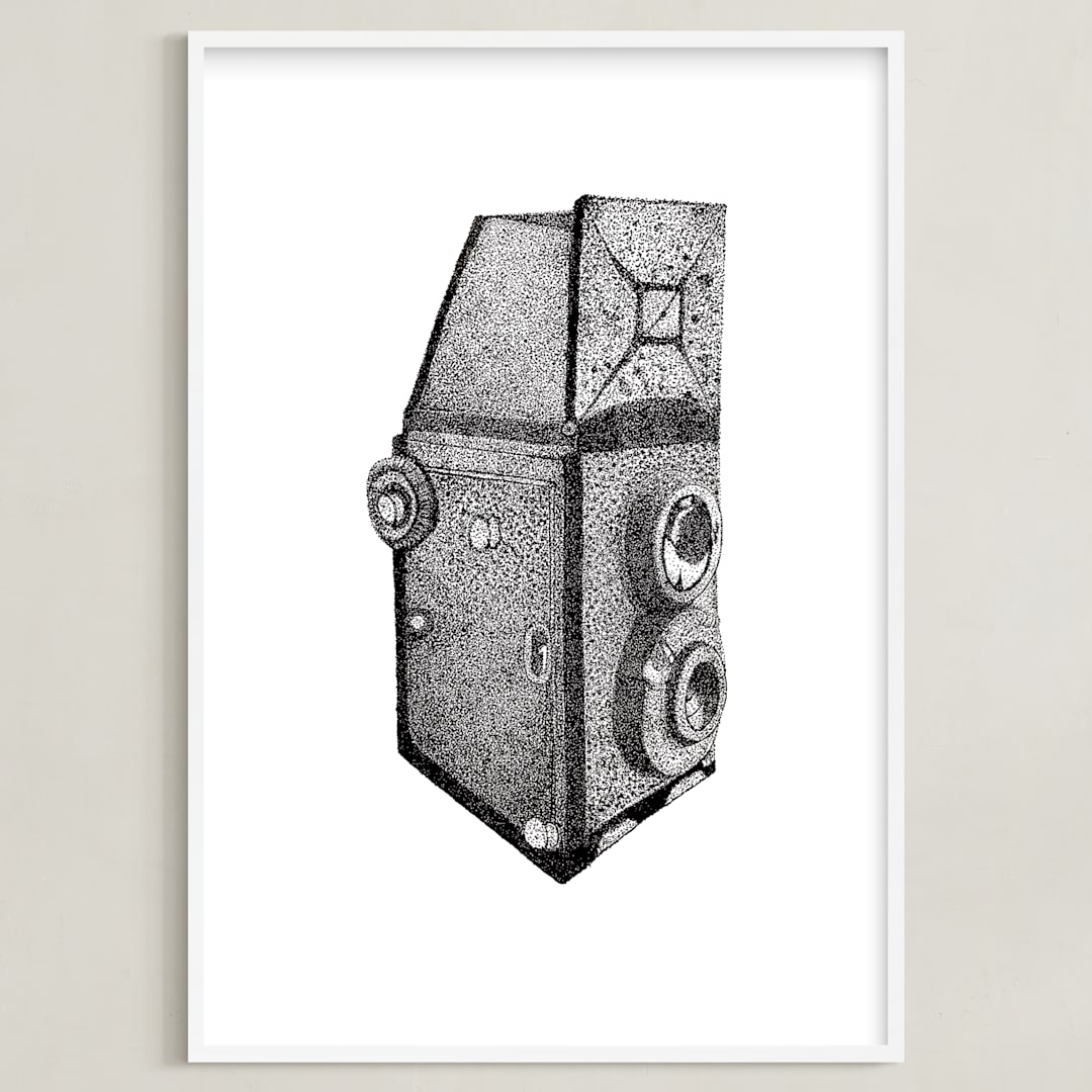 "Camera Illustration" - Art Print in Midnight by Nicole Winn - Framed
