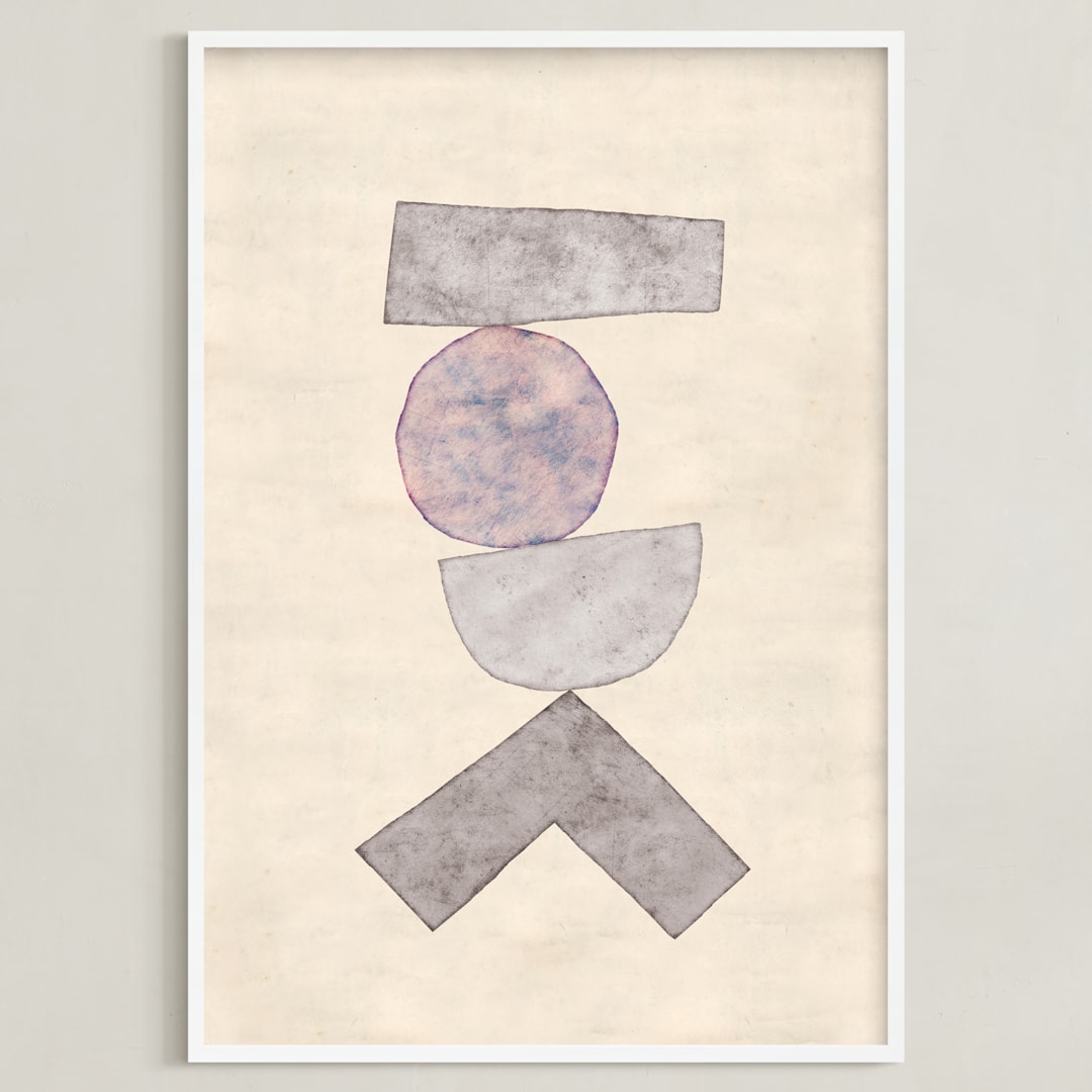 "Tipping Point" - Art Print in Muted Rose by Kara Kosaka - Framed