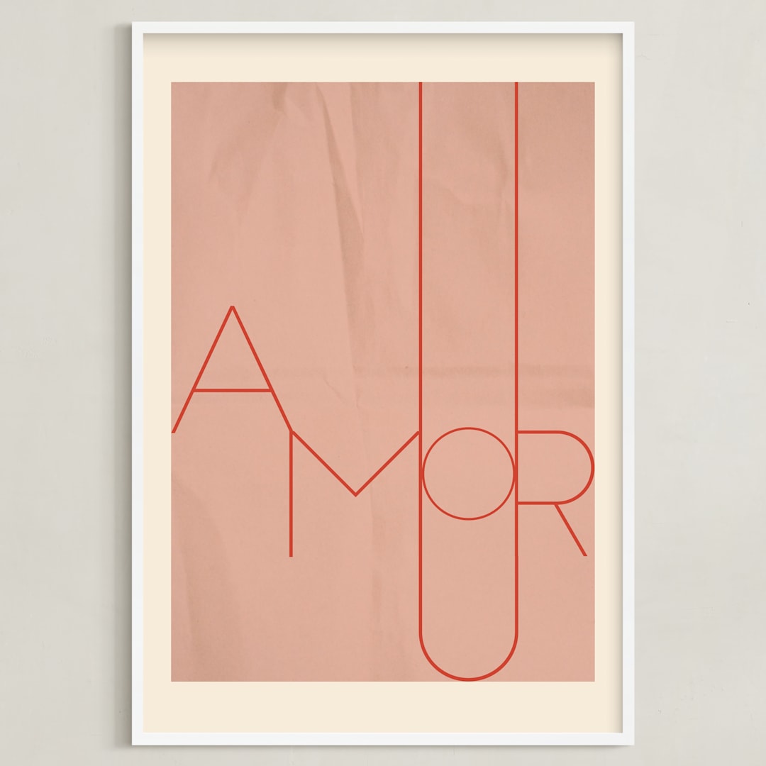"Amour" - Art Print in blush by Morgan Kendall - Framed
