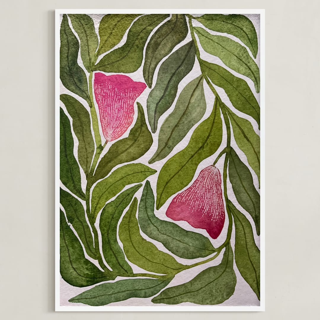 "Seeking balance" - Art Print in Forest Green by Rushmi - Framed