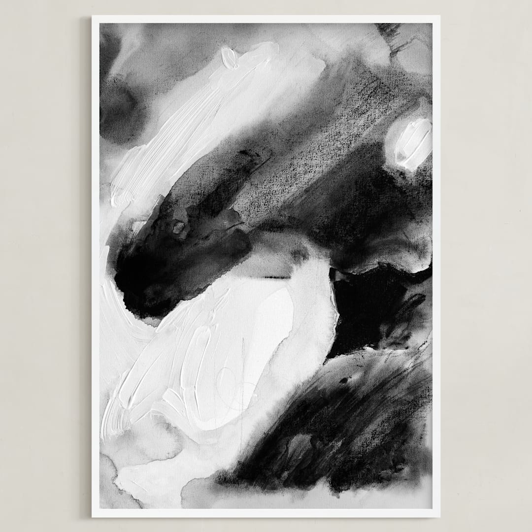 "Hemingway" - Art Print in Midnight Charcoal by Katherine Jury - Framed