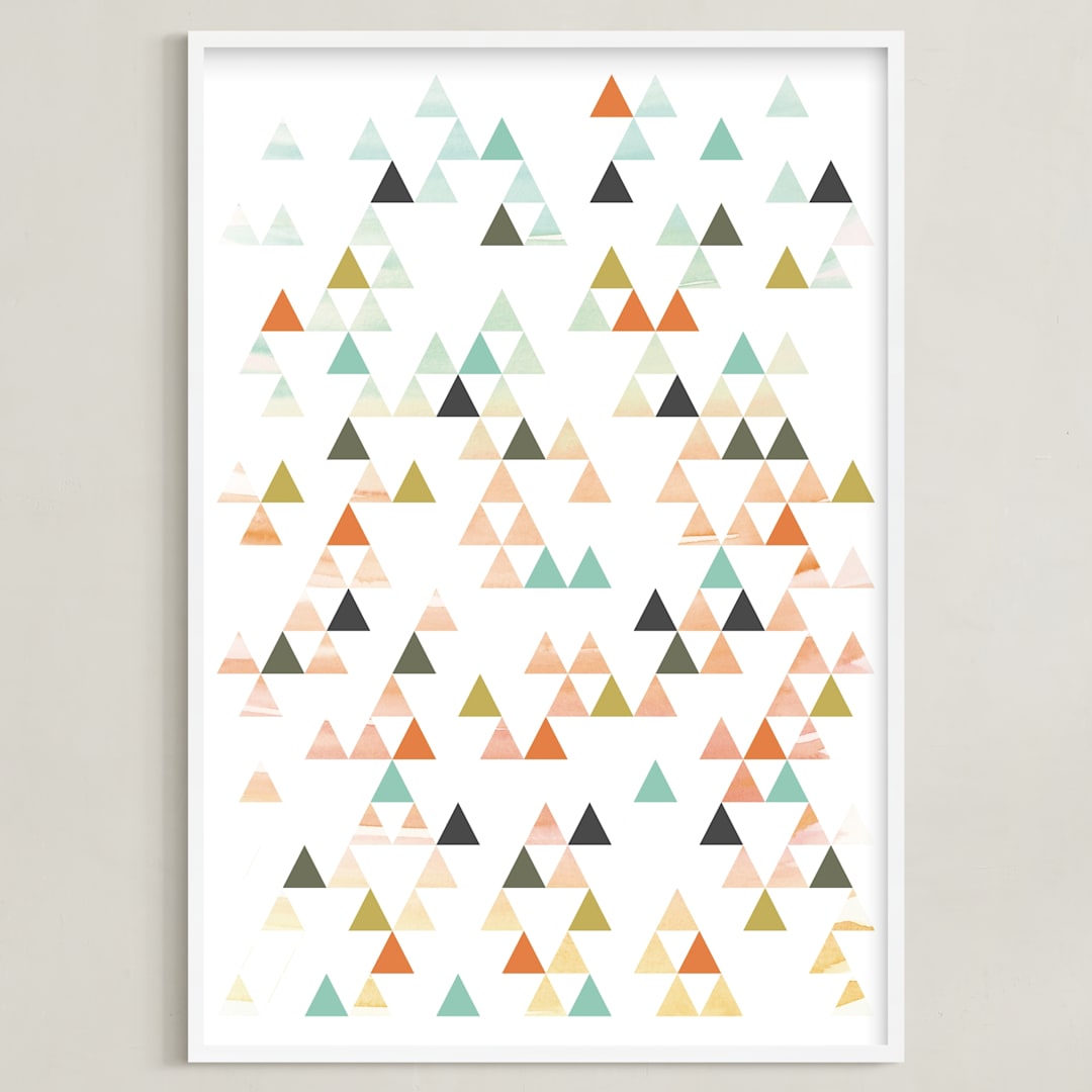 "Apertures No. 6" - Art Print in Coral by Genna Blackburn - Framed