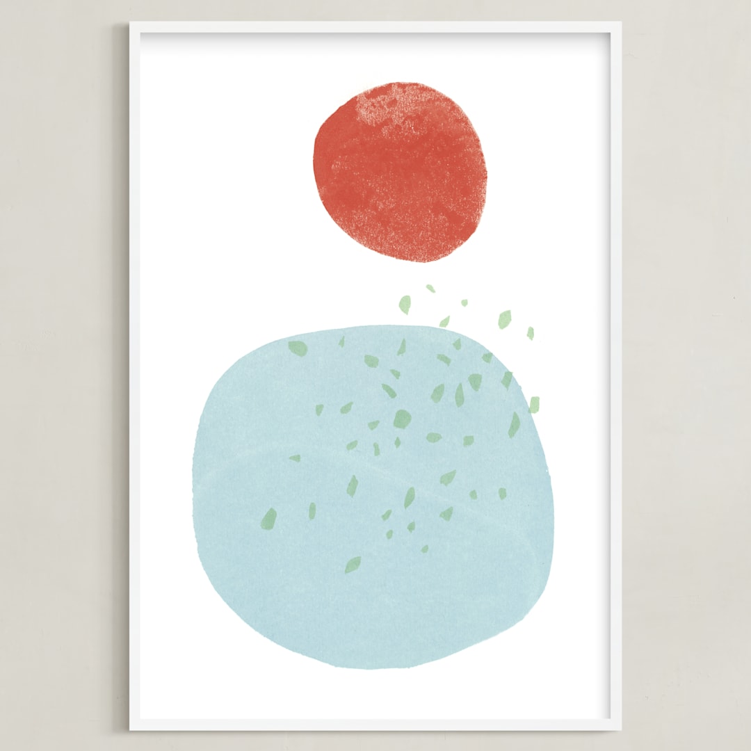 "Moonlight Rain" - Art Print in Moonlight Rain by Hi Uan Kang Haaga - Framed