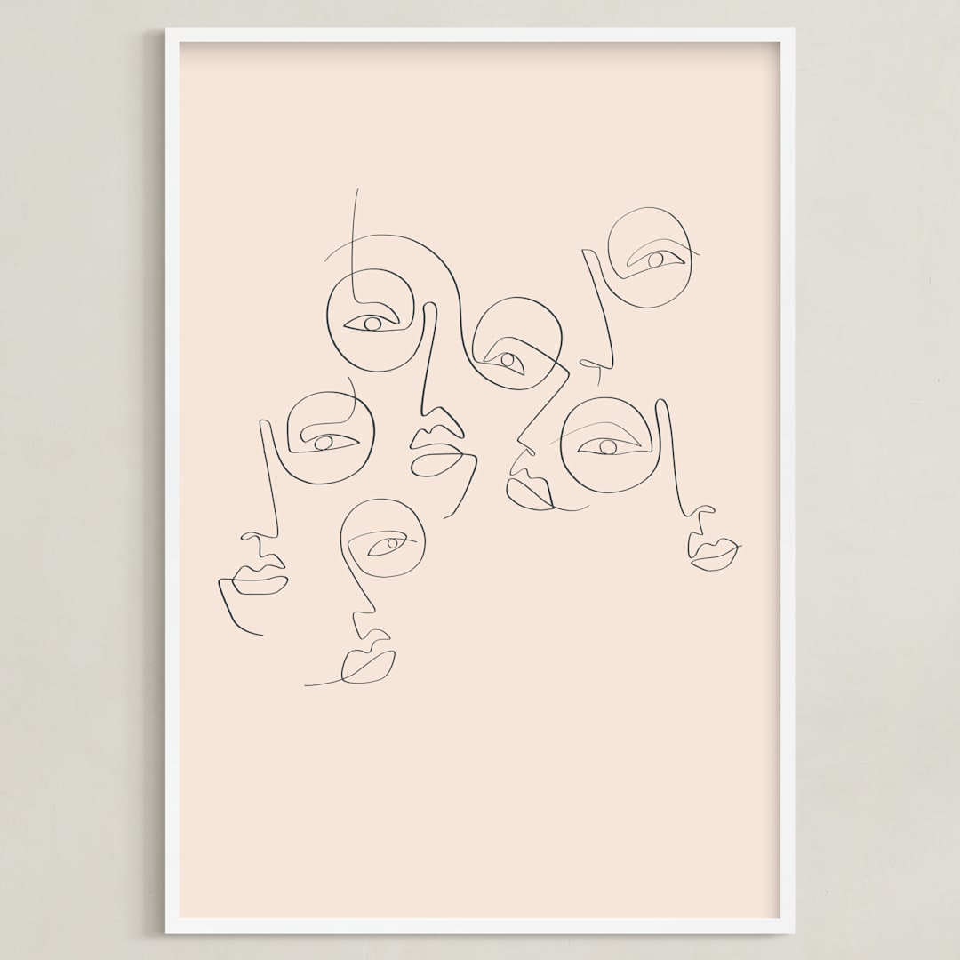 "lunettes" - Art Print in Linen by On Friday We - Framed