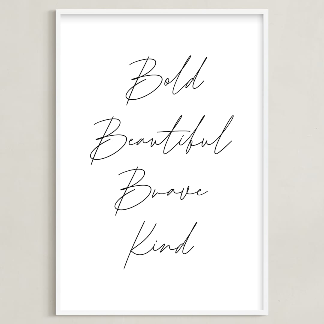 "Affirmation" - Art Print in Snow by AK Graphics - Framed