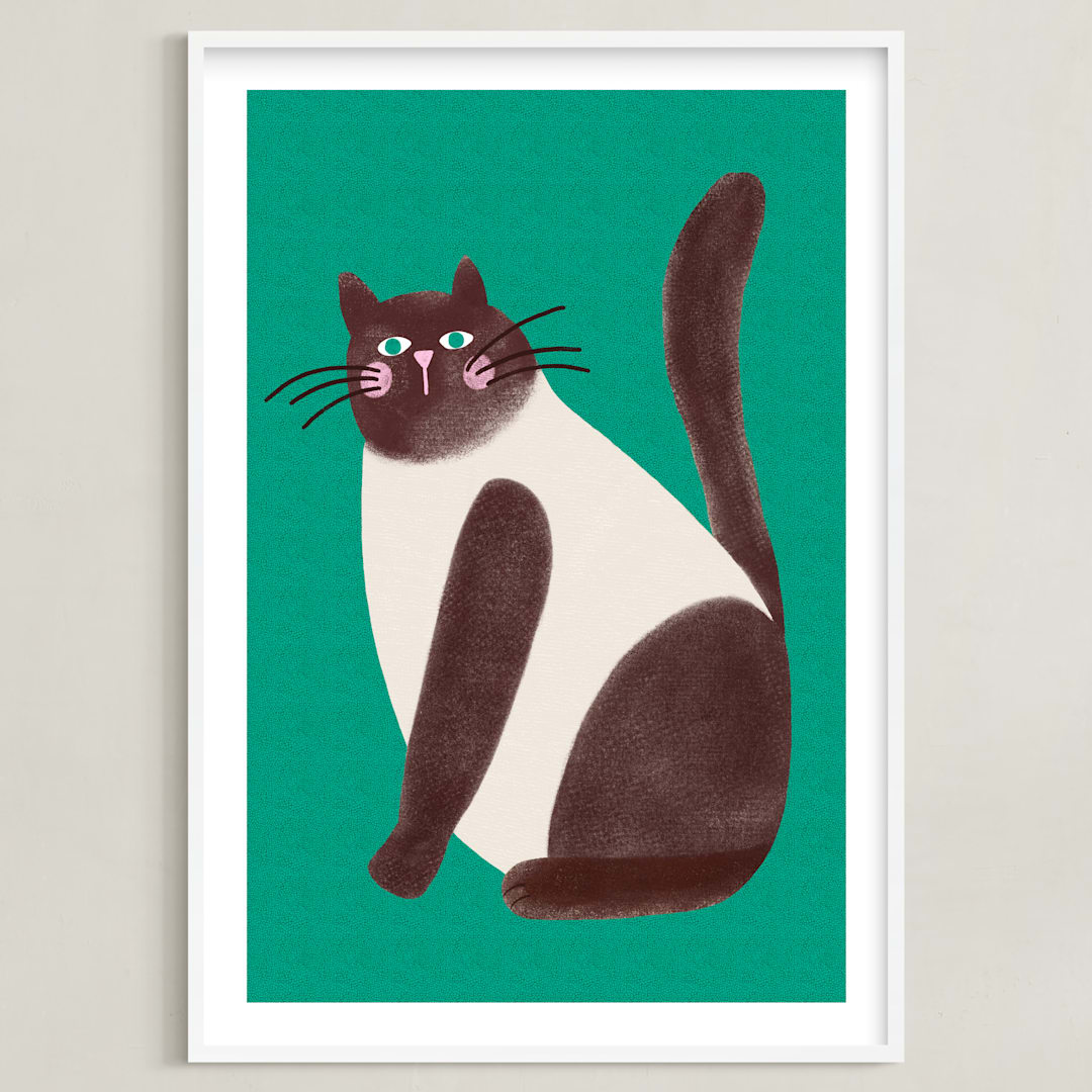 "Seal Point" - Art Print in Jade by Summer Winkelman - Framed