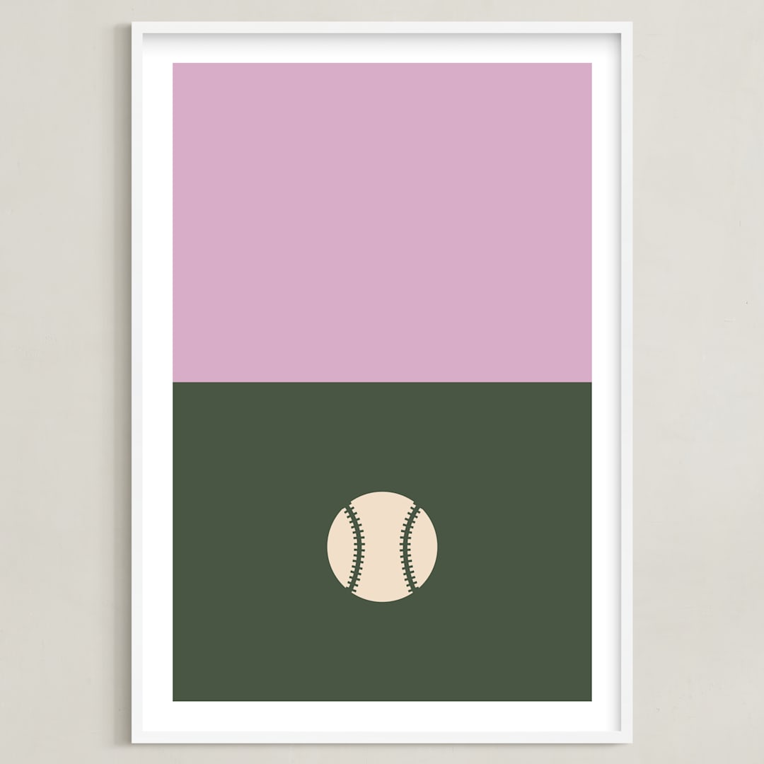 "3 Season Sport | Baseball" - Art Print in Olive by pacifica project - Framed
