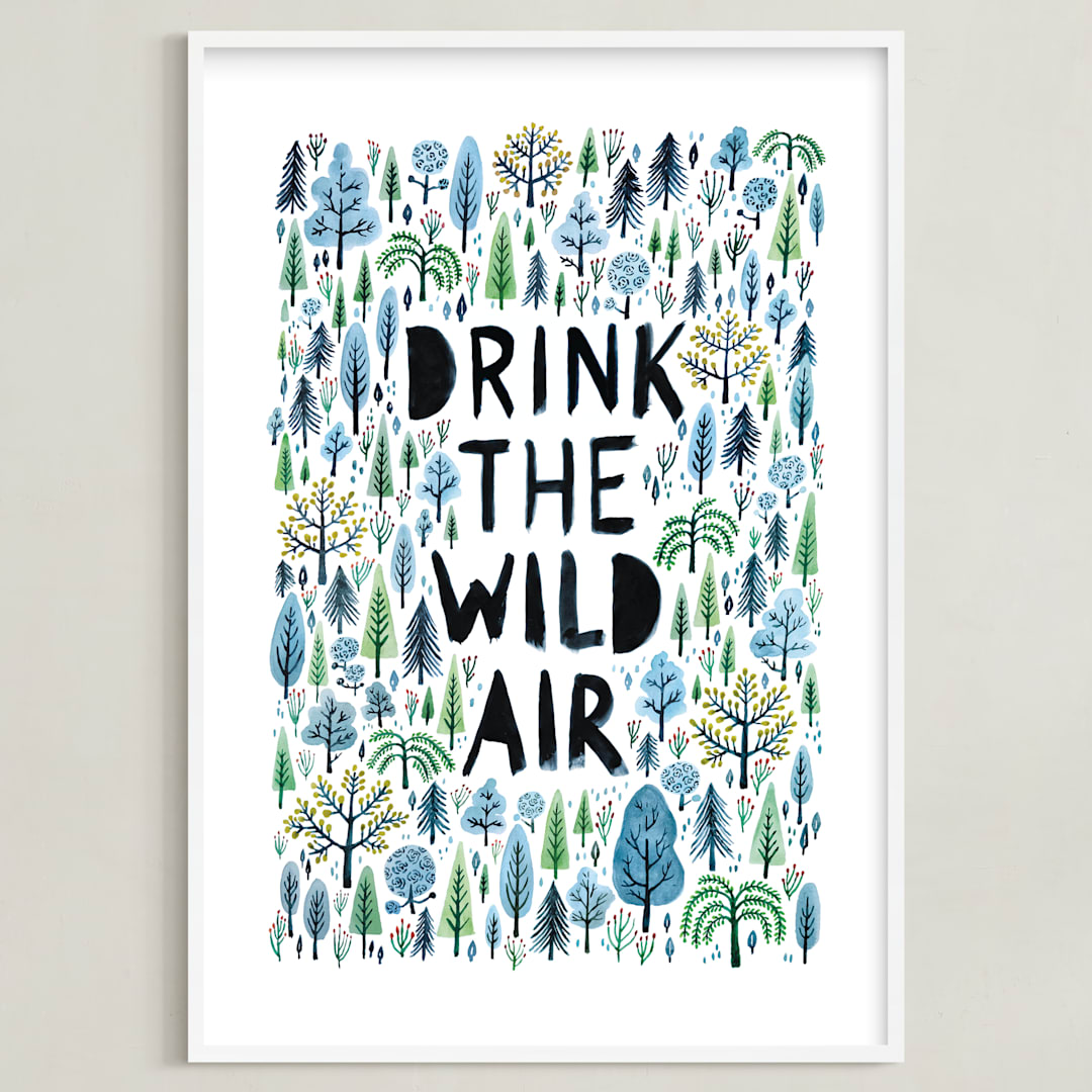 "Drink the Wild Air" - Art Print in Ocean by Surface Love - Framed