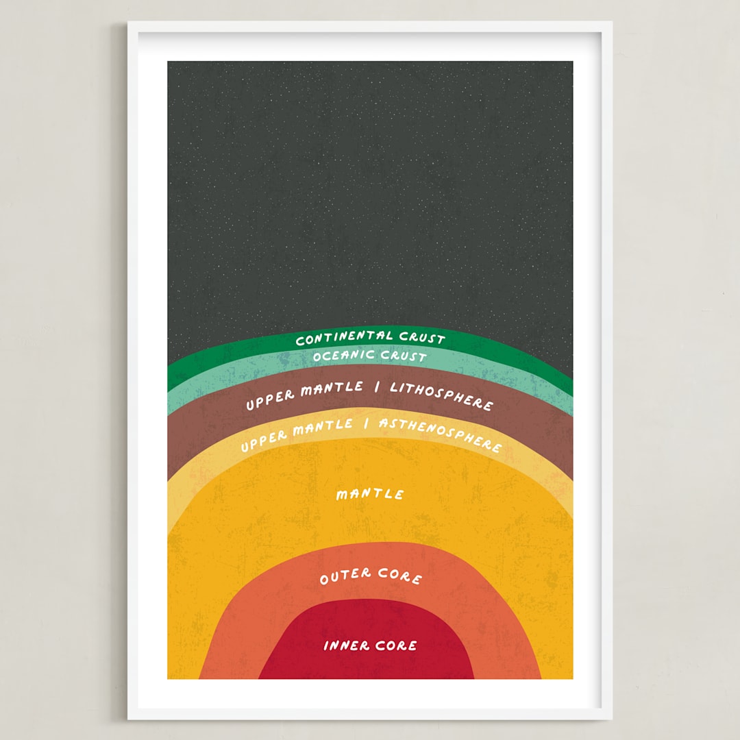 "The Earth" - Art Print in Magma by Erica Krystek - Framed