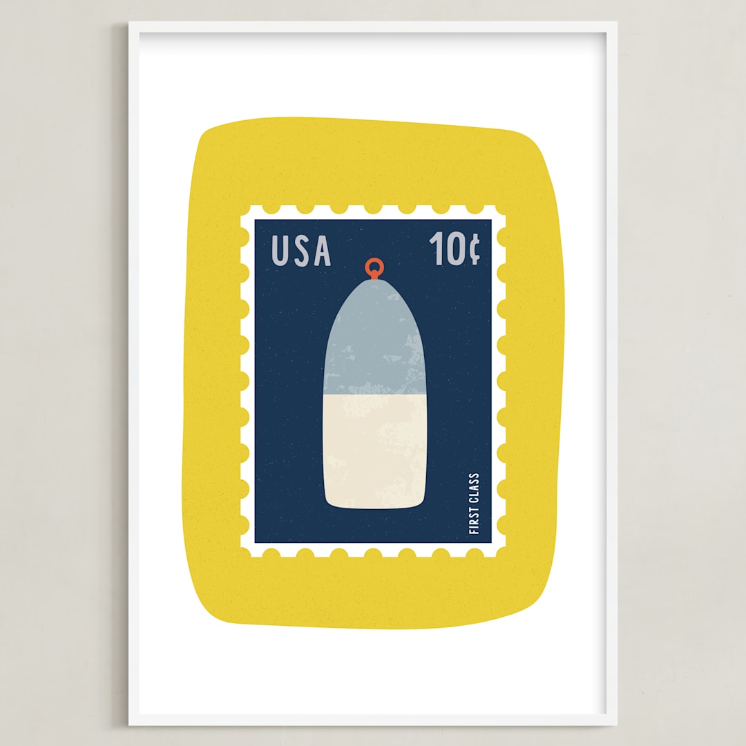 "Oh Buoy" - Art Print in Sunshine by Nadia Hassan - Framed