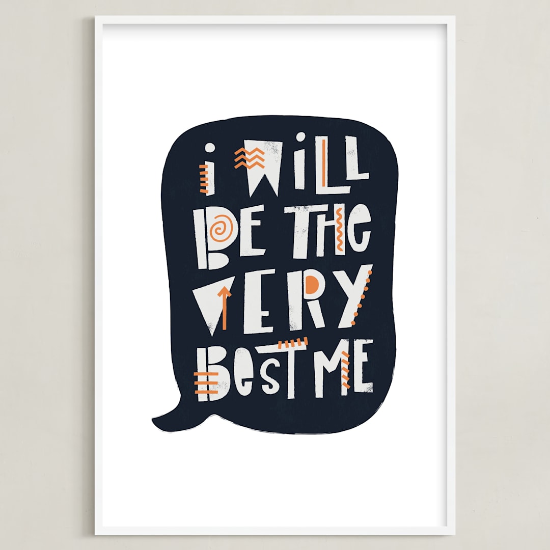 "Very Best Me" - Art Print in Denim by Amy Payne - Framed