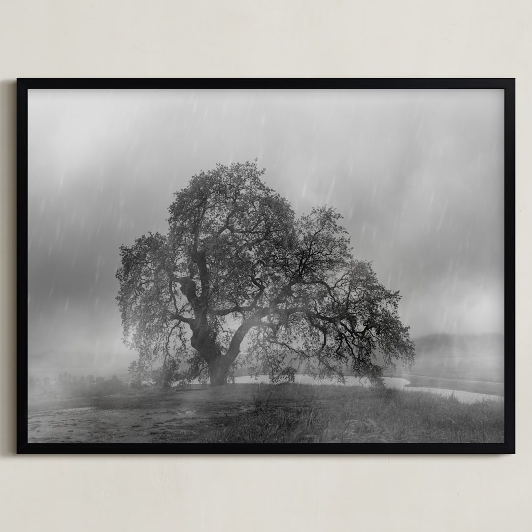 "in the rain" - Art Print in Stormy by Crystal Lynn Collins - Framed
