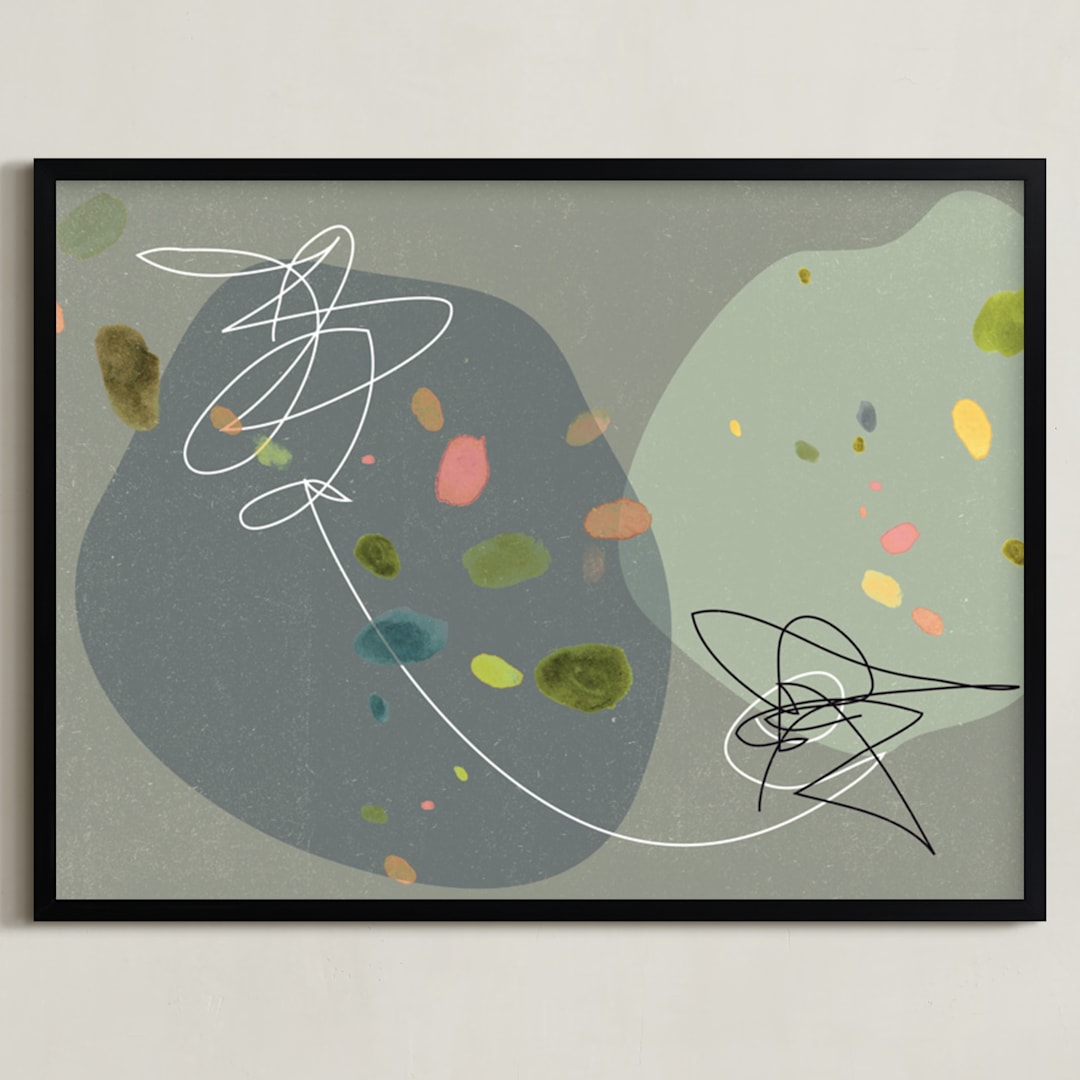 "Embedded Nature" - Art Print in Metal Ash by Amy Moen - Framed