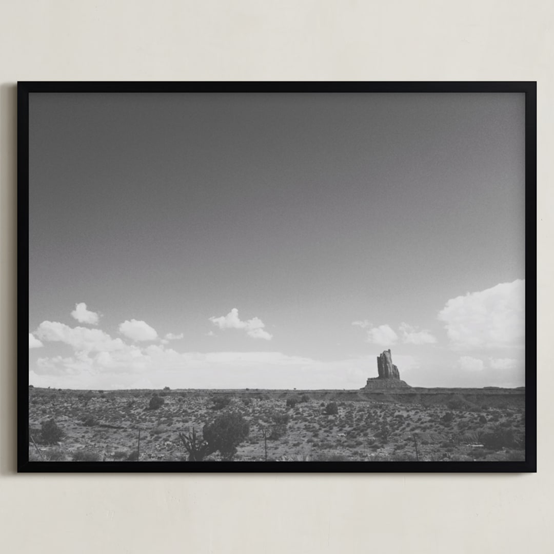 "a monument." - Art Print in Desert red in Grey by Mario Elias - Framed