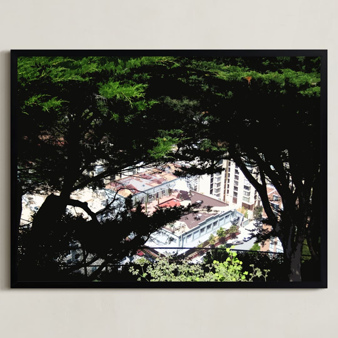 "San Francisco Tree View" - Art Print in Tree Black by Jeff Preuss - Framed