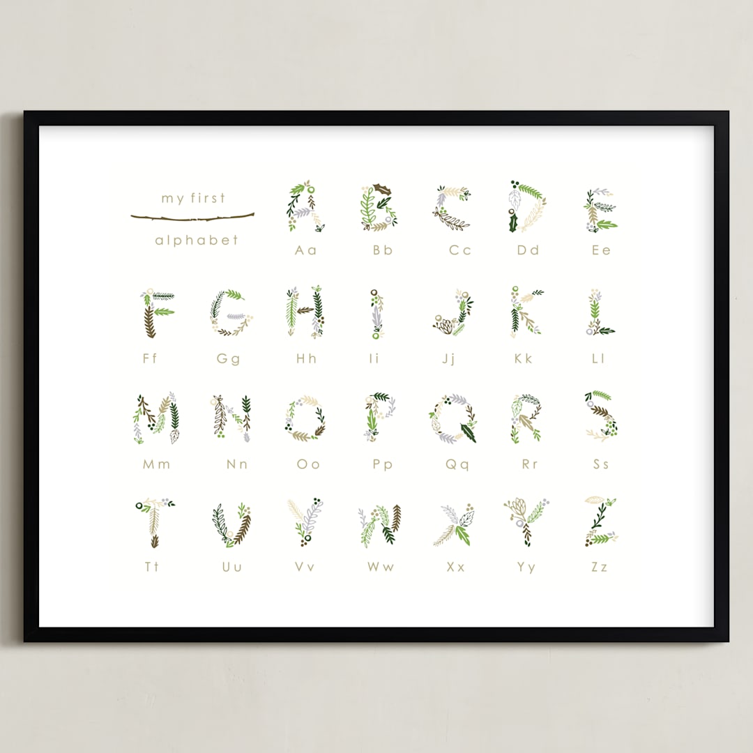 "Sprout" - Art Print in Moss by Marabou Design - Framed