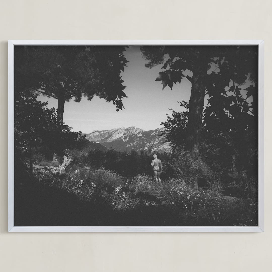 "Forgotten garden" - Art Print in Black by Romain - Framed
