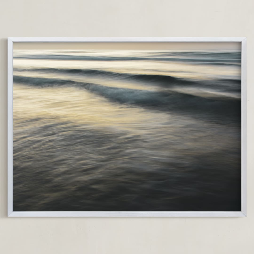 "The Uniqueness of Waves XXVI" - Art Print in Soft Sunset by Tal Paz-Fridman - Framed