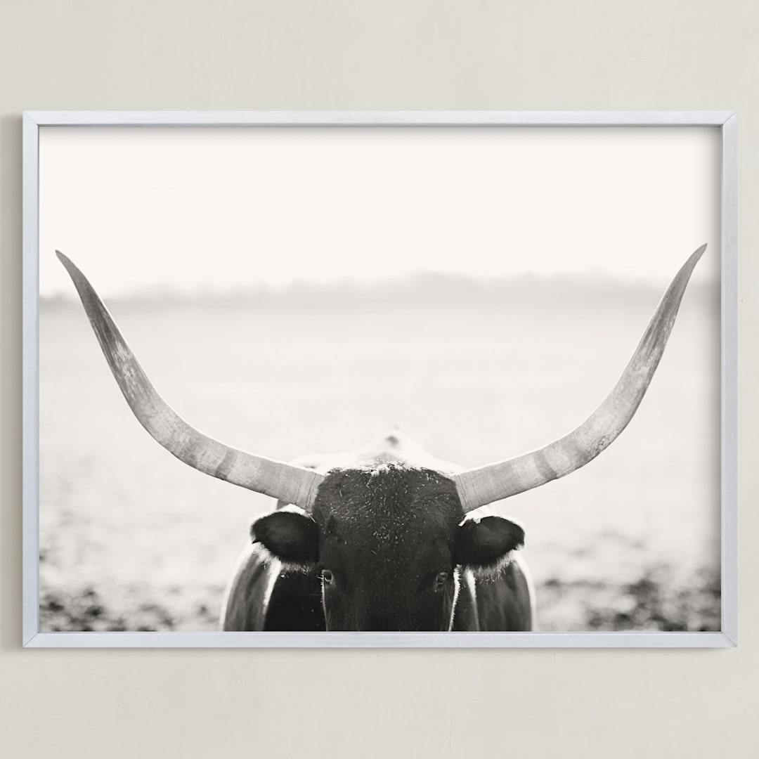 "Staredown" - Art Print in White by Amy Carroll - Framed