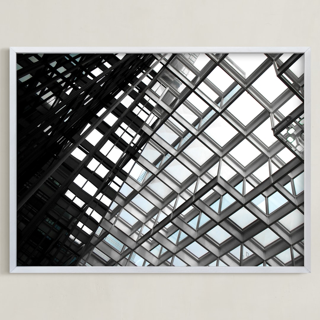 "Framing Sky" - Art Print in ivory black by Van Tsao - Framed