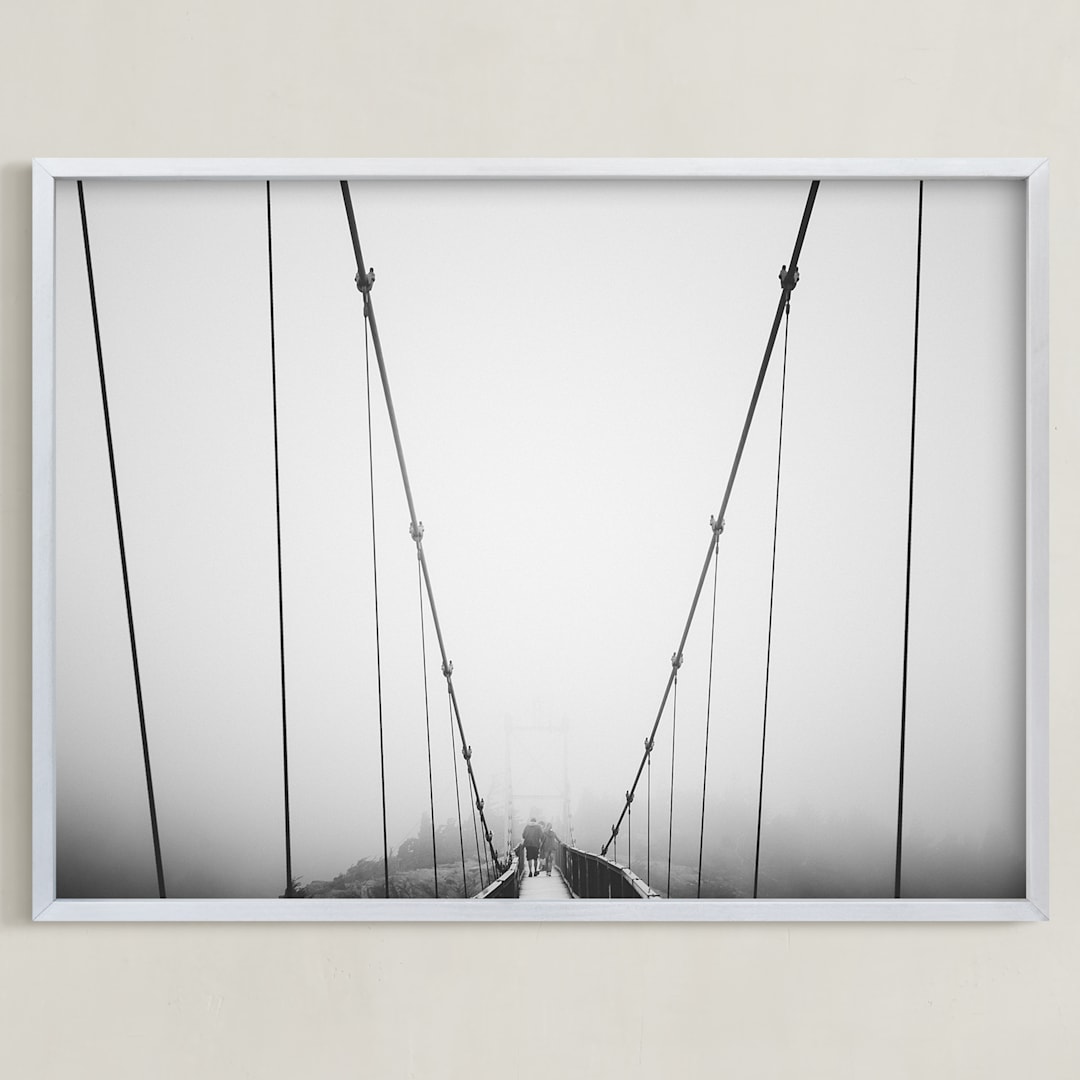 "through the fog" - Art Print in Carolina Steel by Oriana Koren - Framed