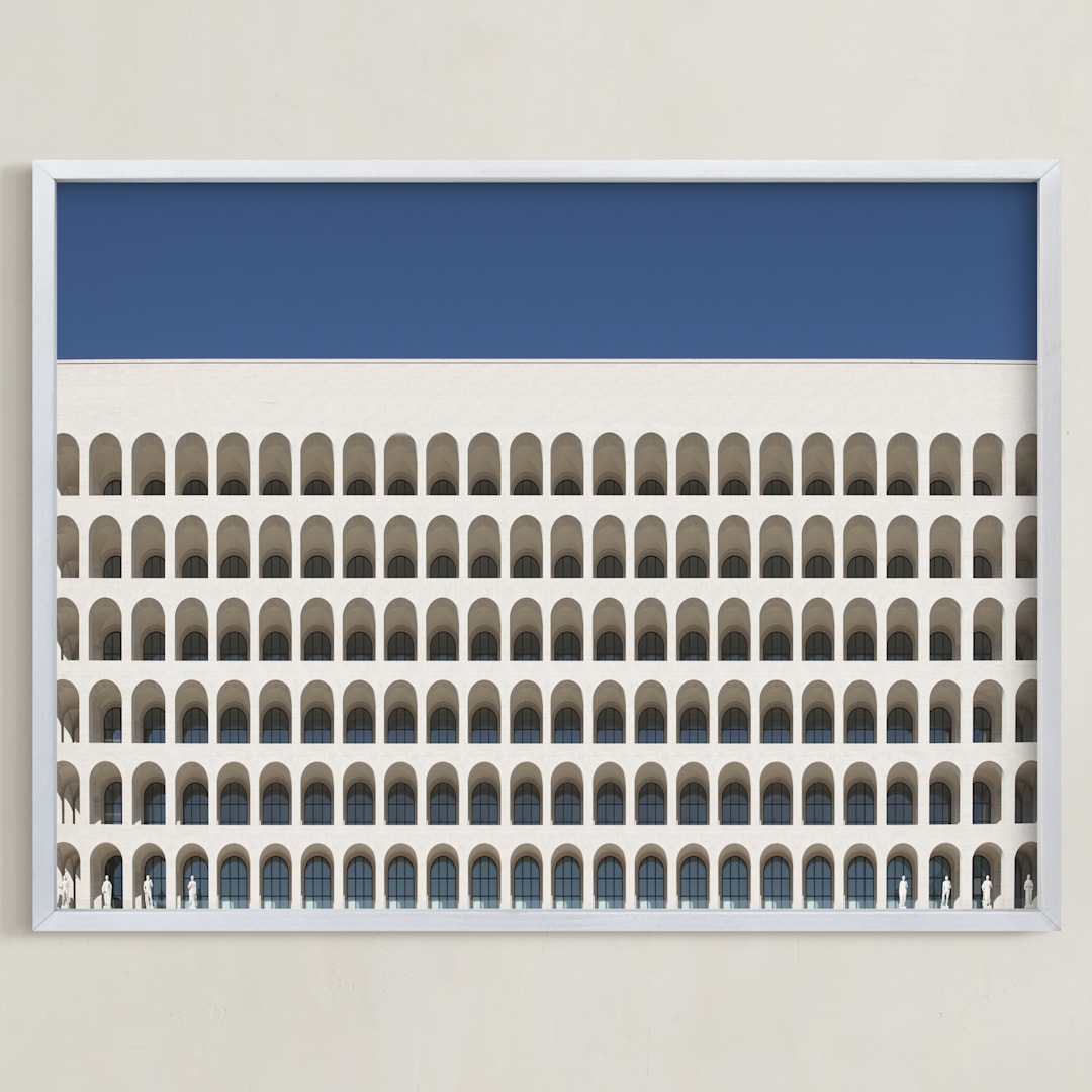 "Do not stop the clock" - Art Print in Beige by Massimiliano Massimo Borelli - Framed