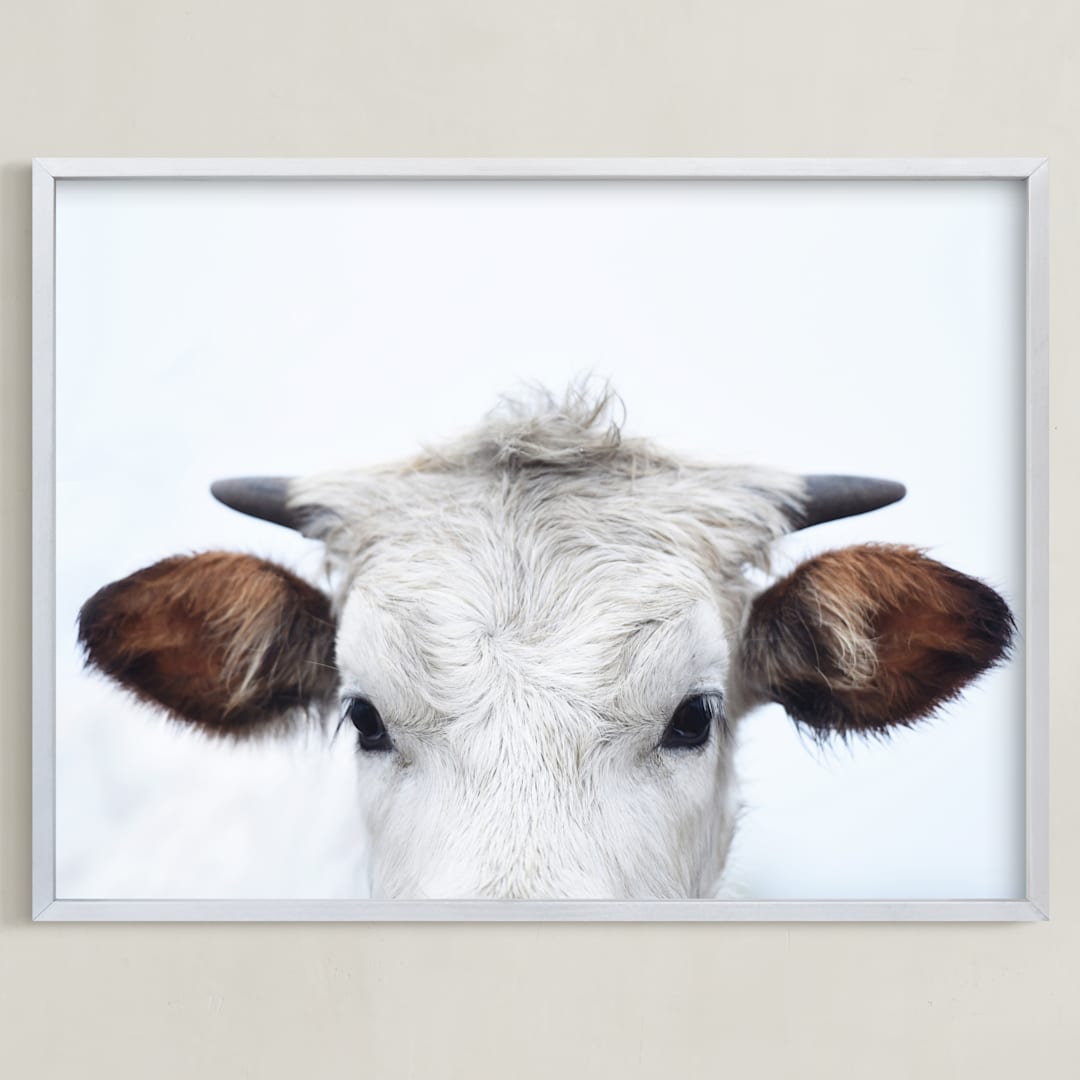 "Wee Staredown" - Art Print in Farm by Amy Carroll - Framed