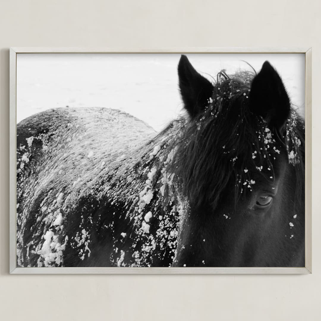 "A Shadow In A Storm" - Art Print in Black and White by Leslie Le Coq - Framed