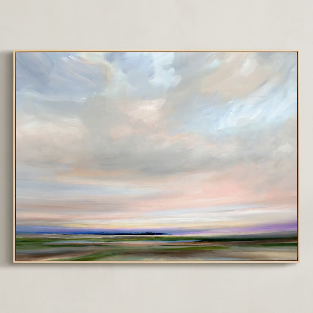 "Daybreak" - Art Print in Sky by Nicole Walsh - Framed Canvas