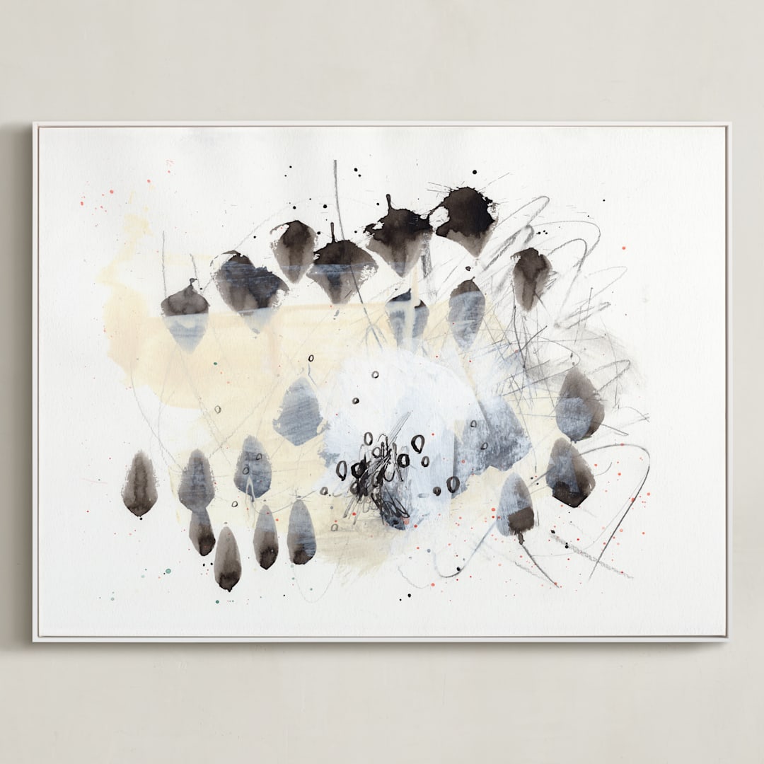 "Magnetic II" - Art Print in Black and White by Elle Claire - Framed Canvas