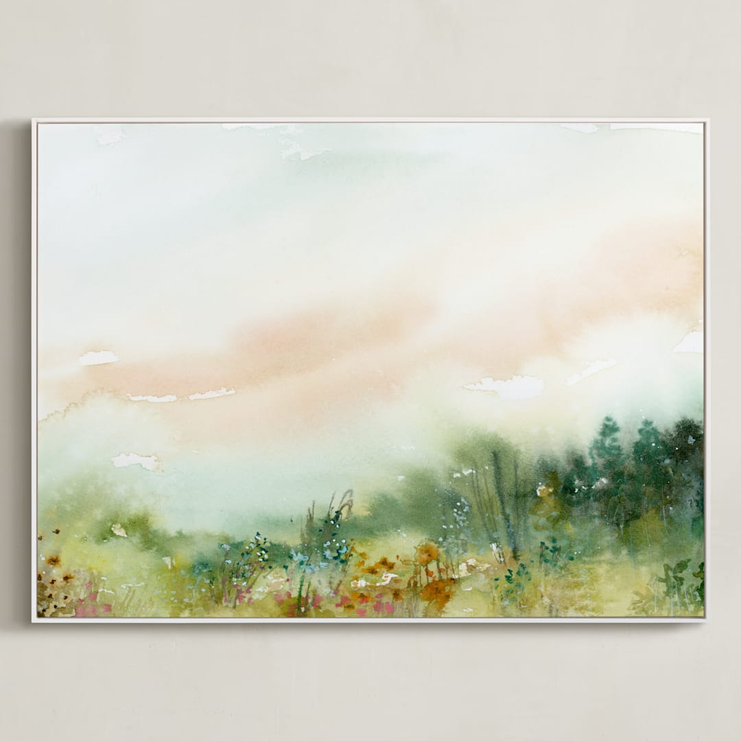 "MeadowLand" - Art Print in Field by Lindsay Megahed - Framed Canvas