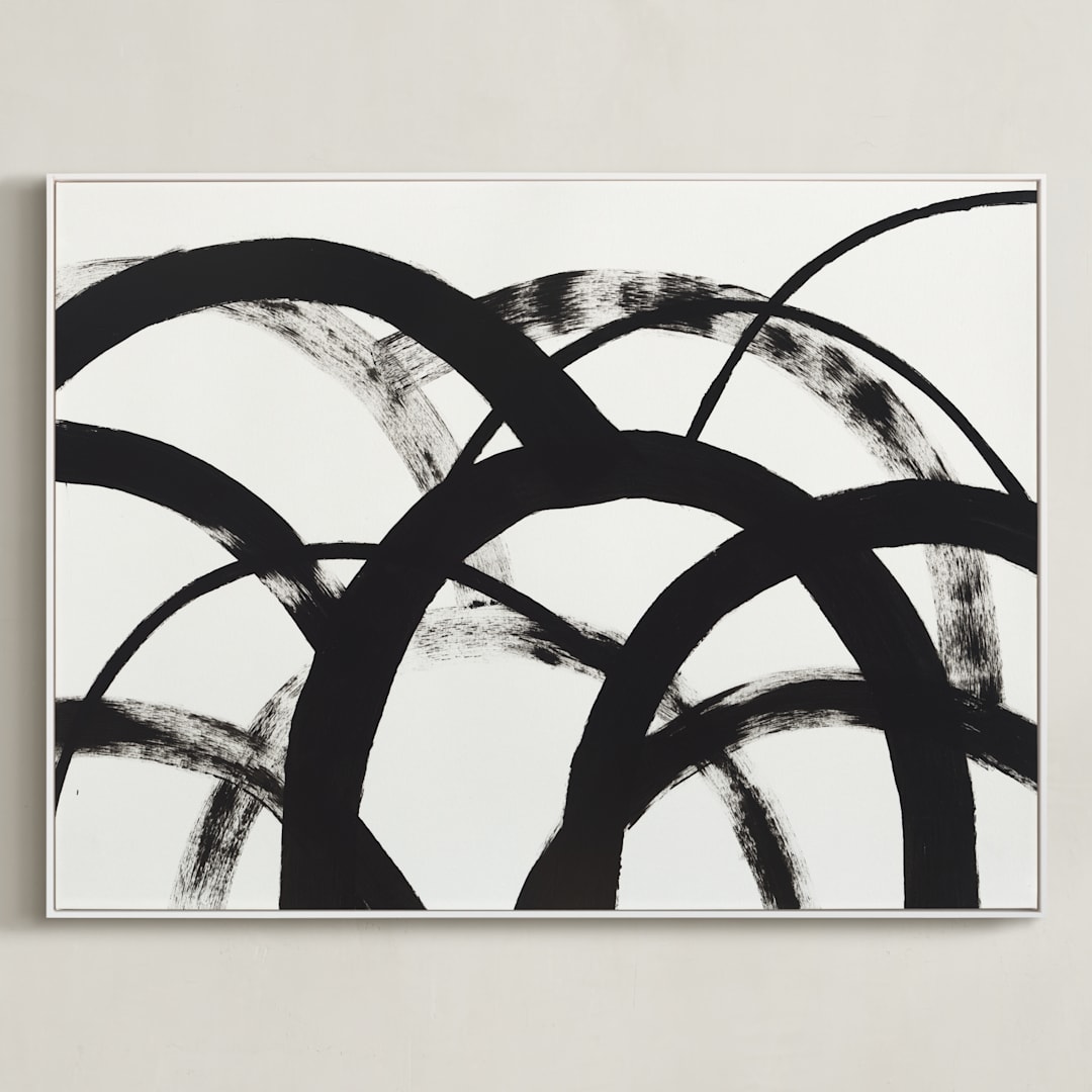 "Mountain Shadows No. 2" - Art Print in Shadow Black by Christina Flowers - Framed Canvas