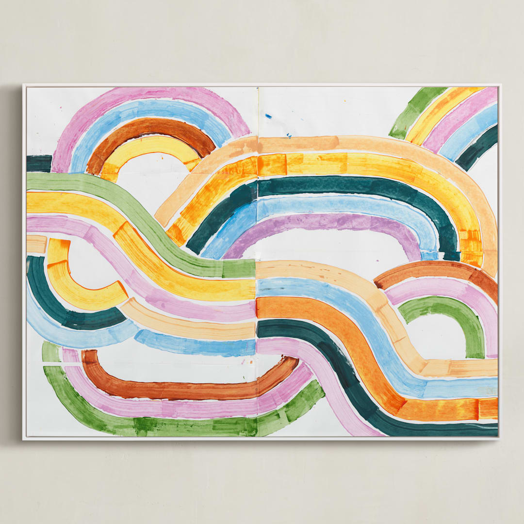 "Sun River" - Art Print in Sunshine by Lise Gulassa - Framed Canvas